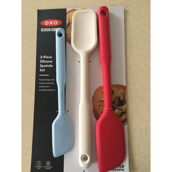 OXO Good Multicolor One Size Grips 3 Piece Silicone Spatula Set - Picture 1 of 15
